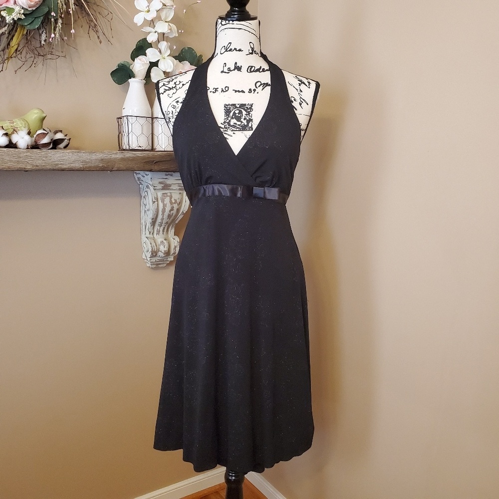 Beautiful glittered halter neck cocktail dress